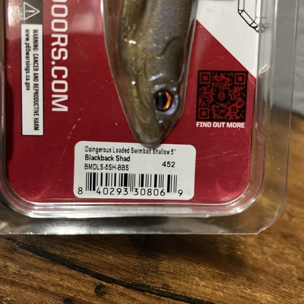 Bass mafia Dangerous Loaded Swimbait - blackback shad NWT - Picture 7 of 11